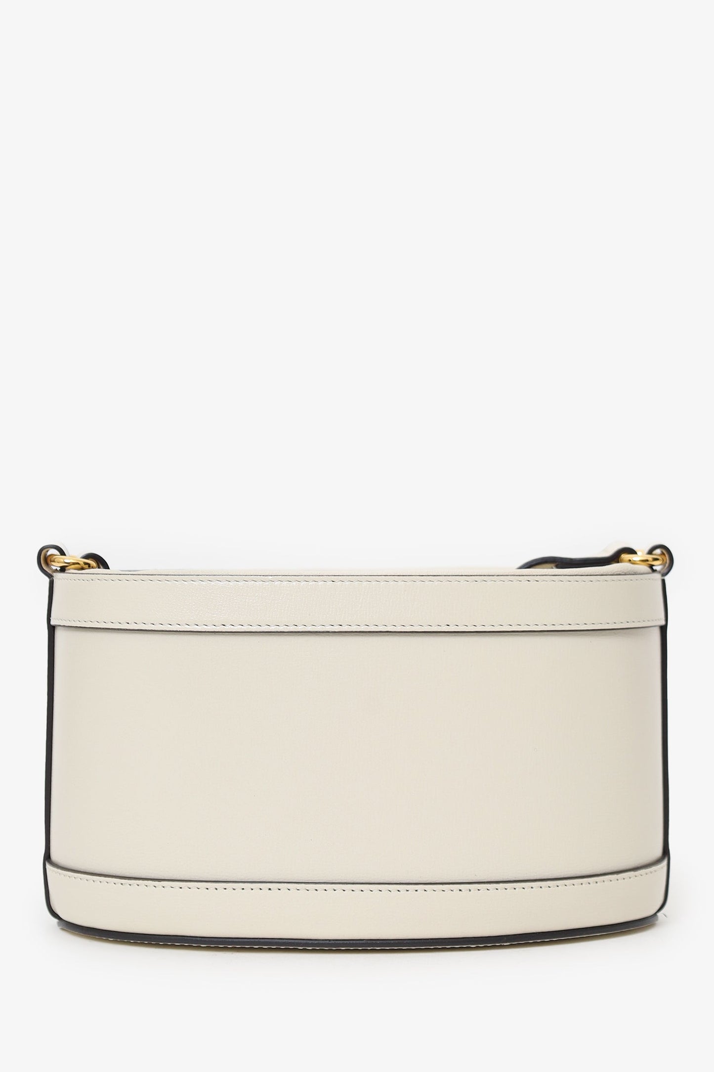 Gucci White Leather 1955 Horsebit Drawstring Bucket Bag