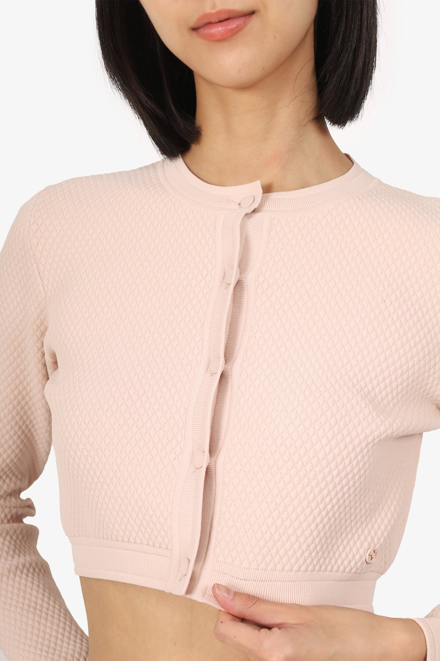 Gucci Pink Quilted GG Cardigan Size S