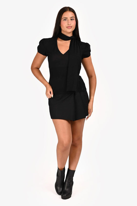 Gucci 2009 Black Pleated Mini Skirt Size 36