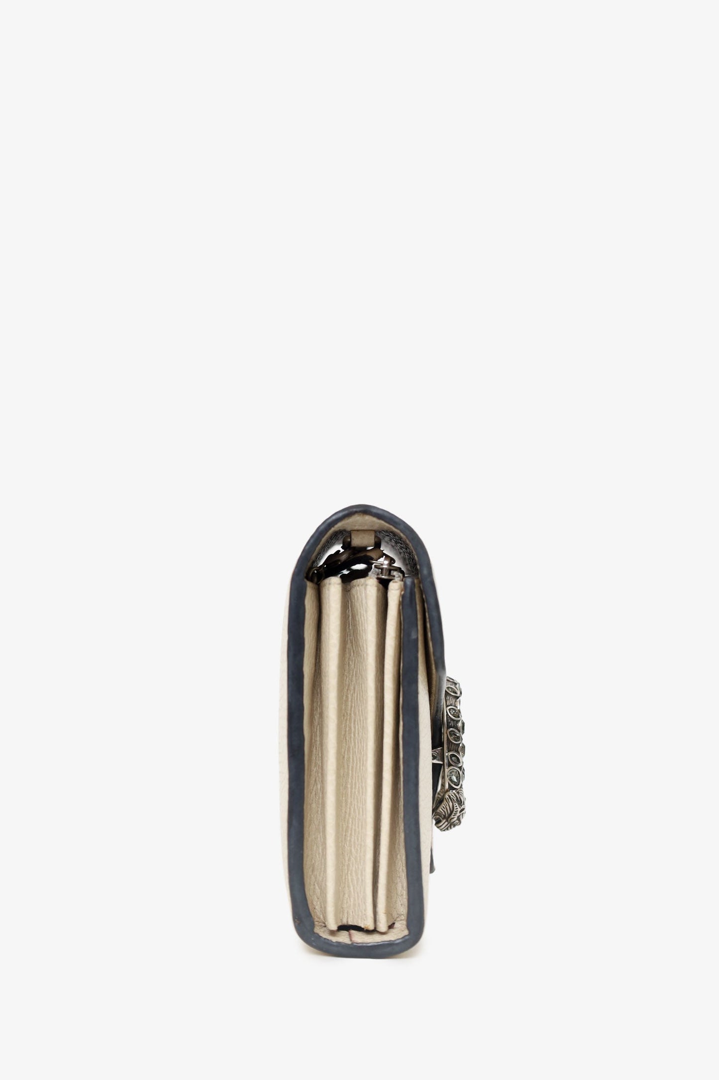 Gucci White Leather Dionysus Wallet On Chain