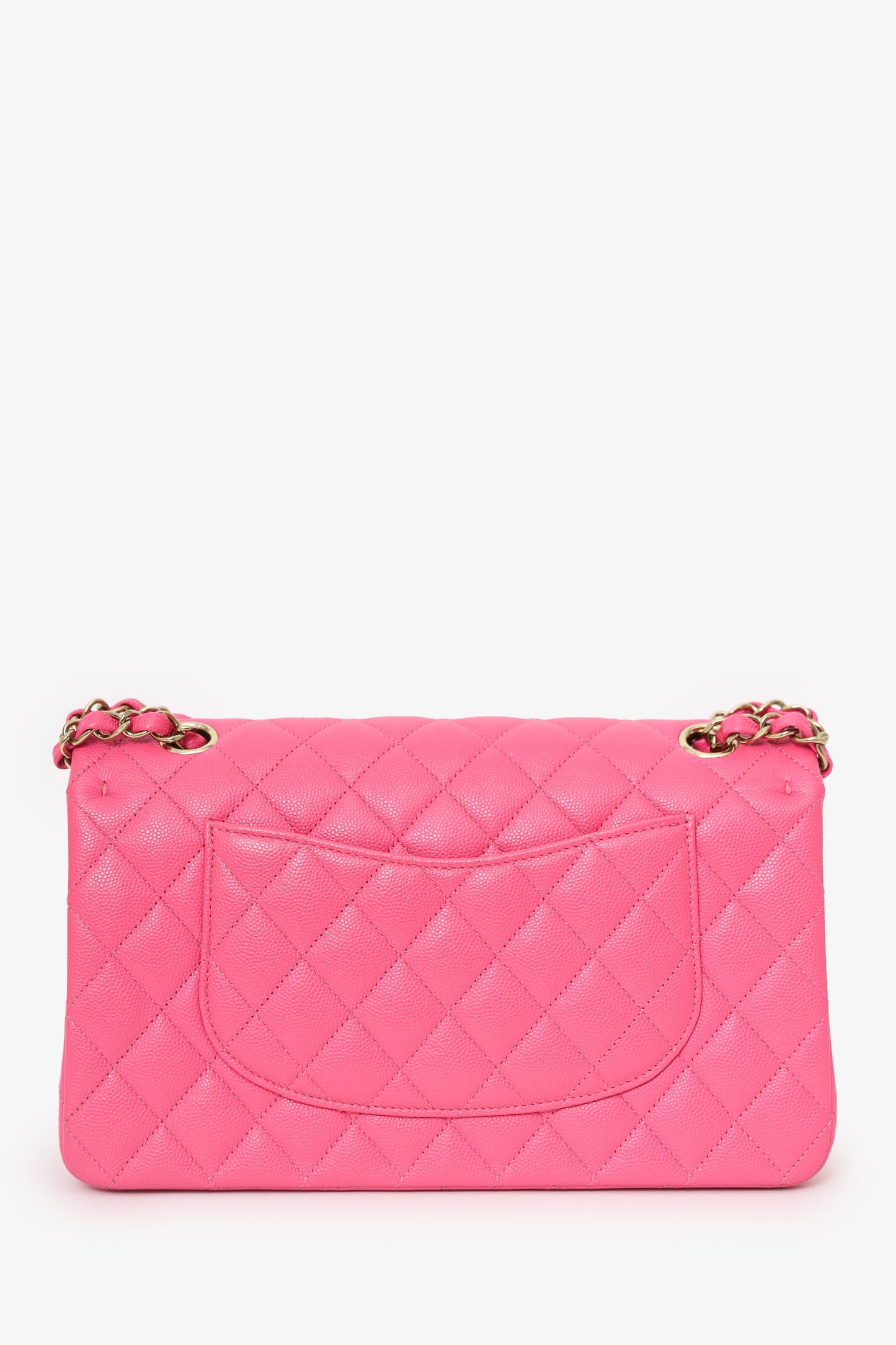 Chanel™ Pink Caviar Leather Medium Classic Double Flap Shoulder Bag