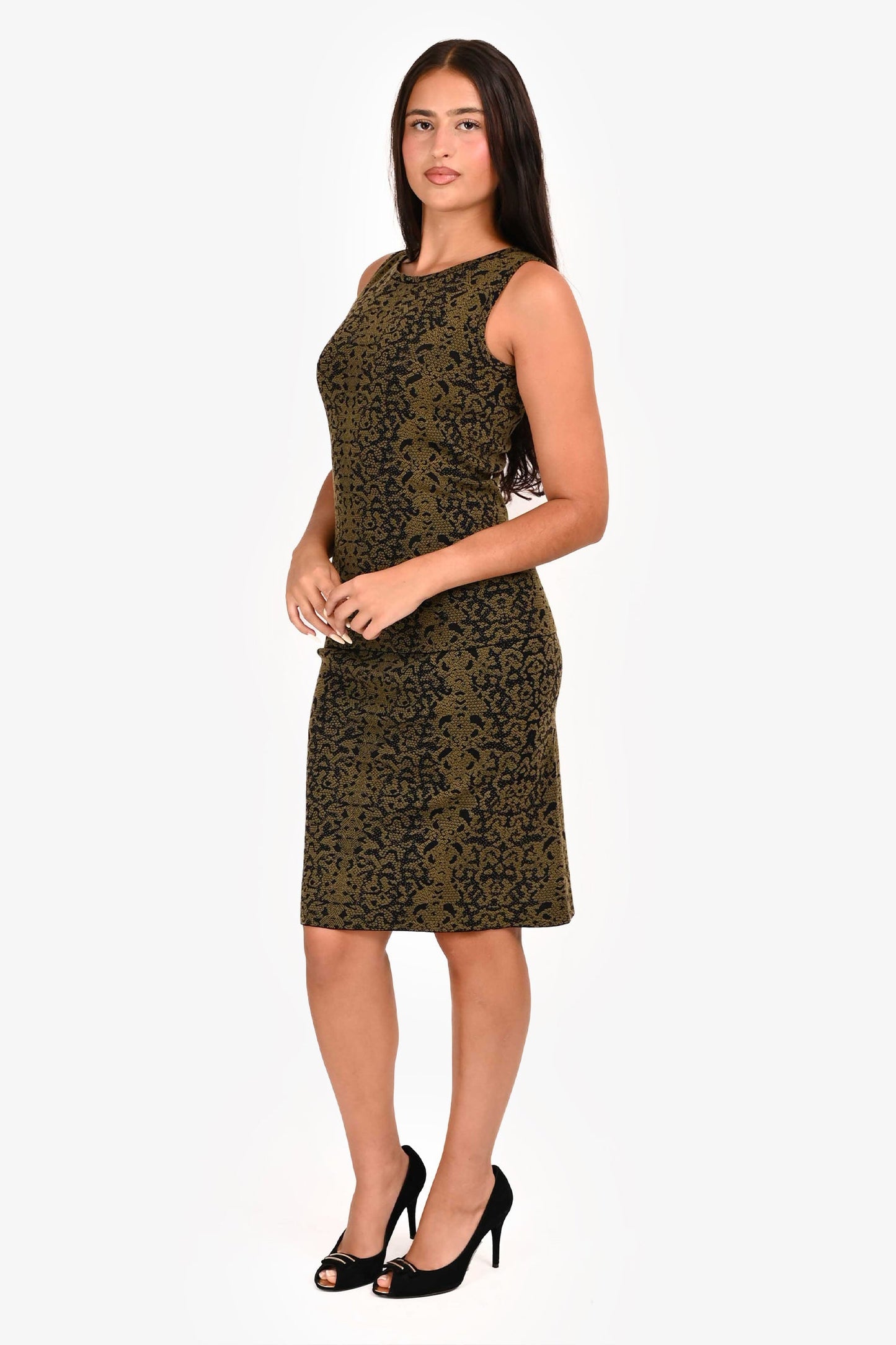 Gucci Green/Black Knit Tank Top + Midi Skirt Set Size M