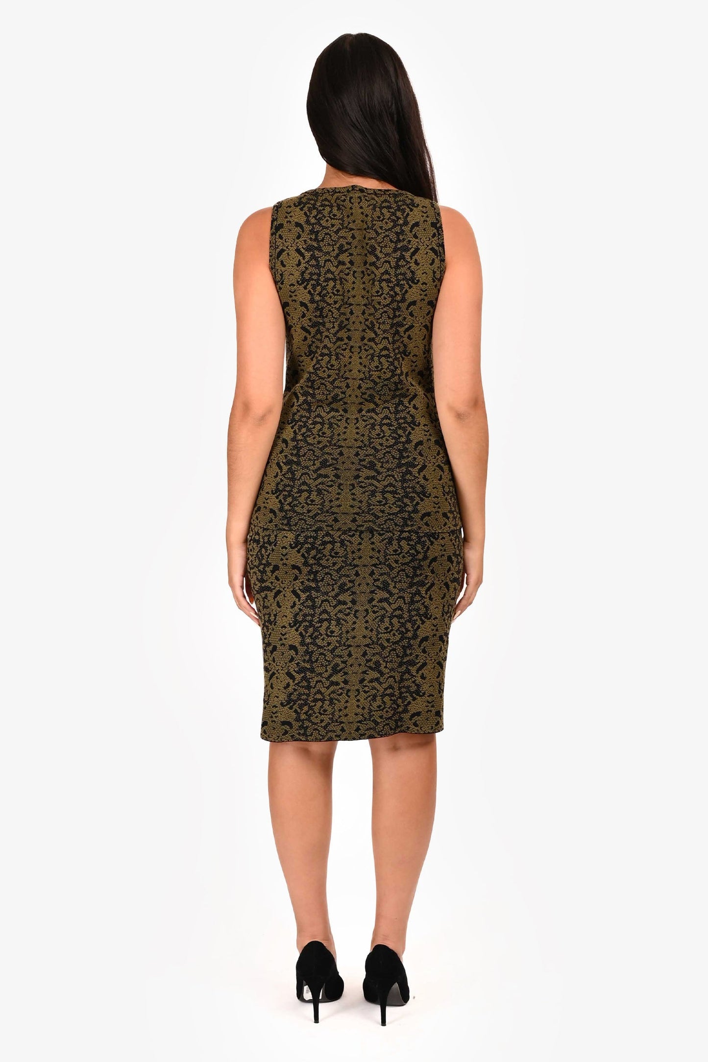Gucci Green/Black Knit Tank Top + Midi Skirt Set Size M