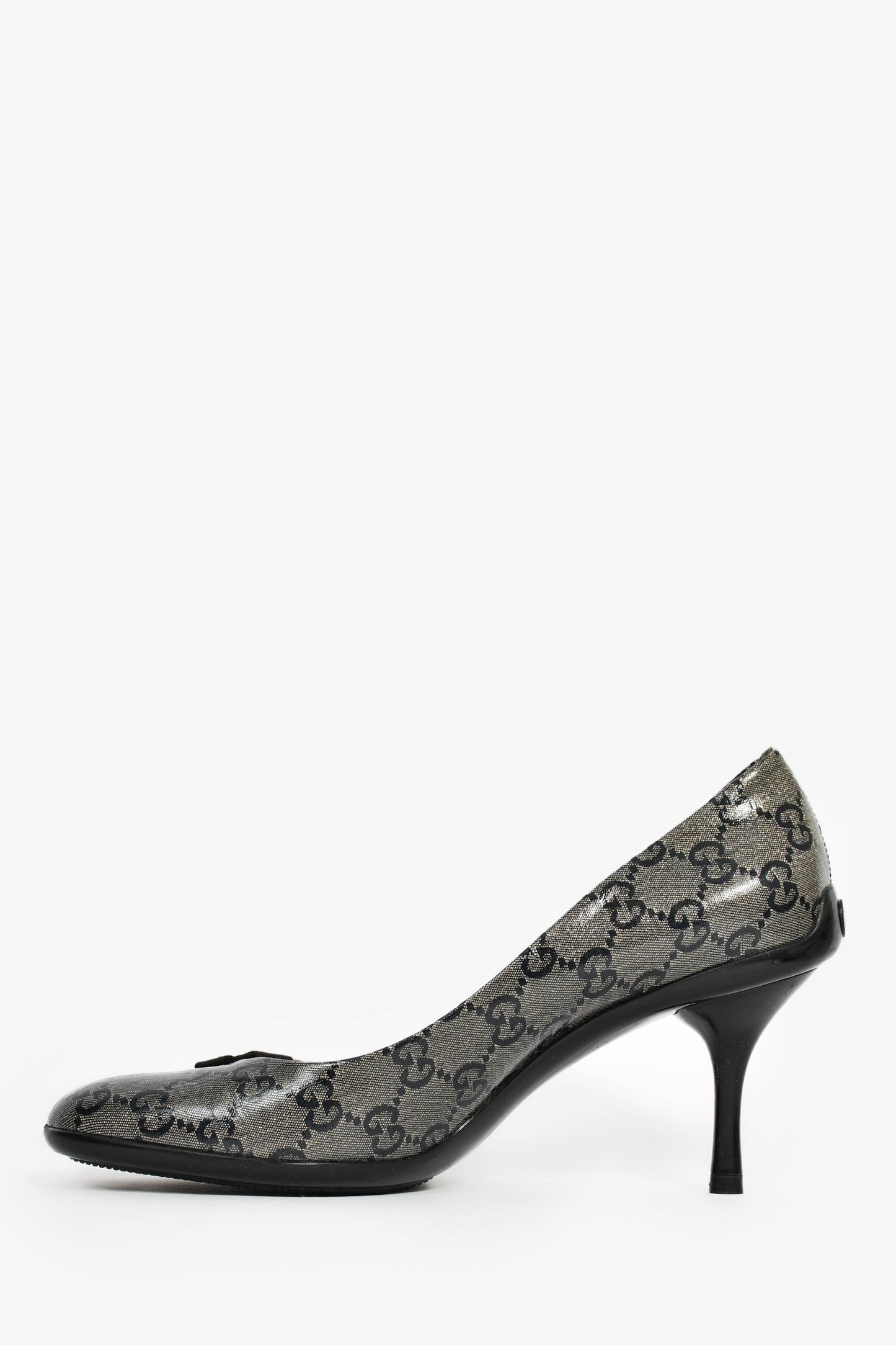 Gucci Vintage Silver Metallic GG Heels Size 36