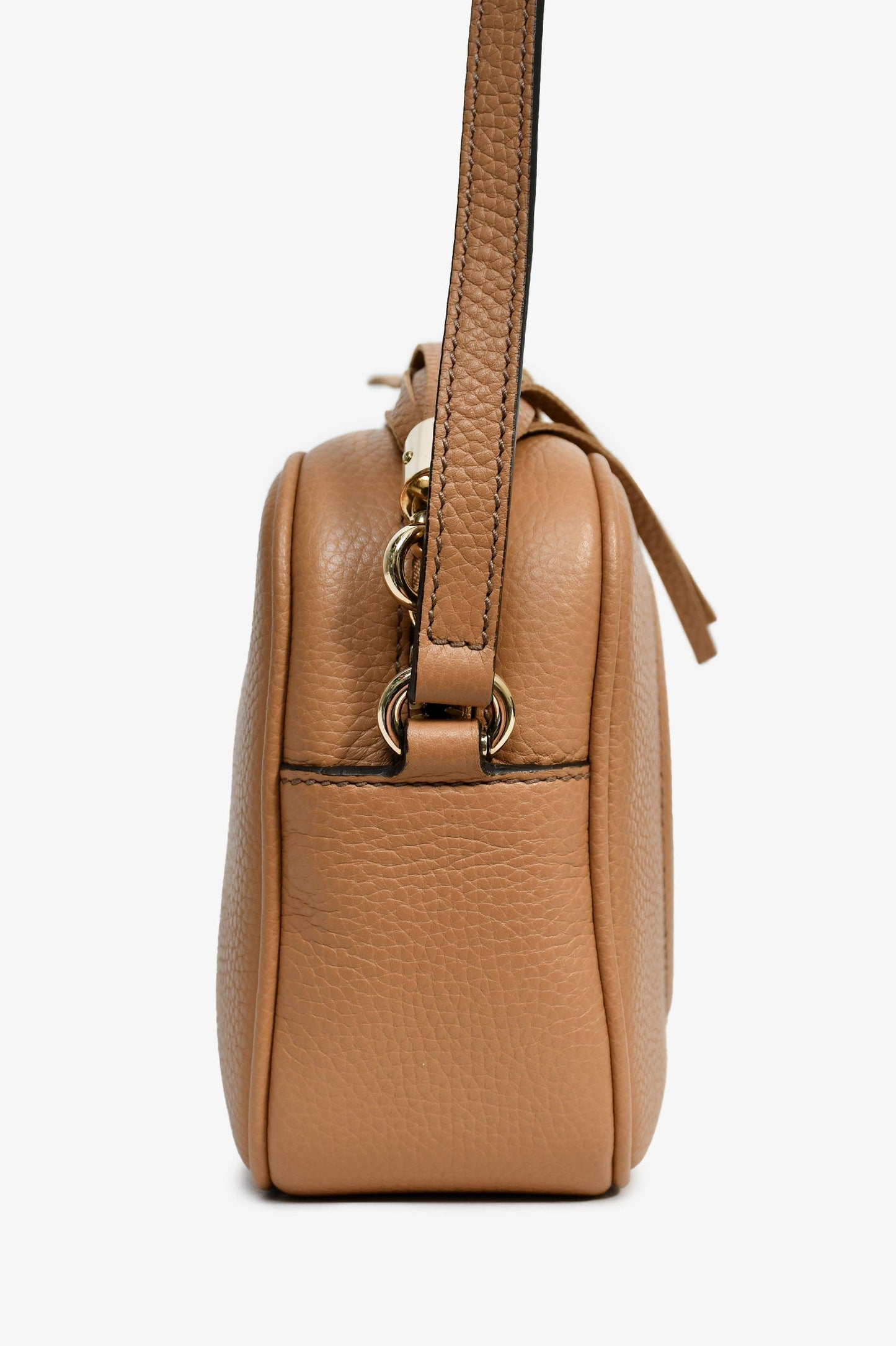 Gucci Brown Grained Leather 'Soho Disco' Camera Bag