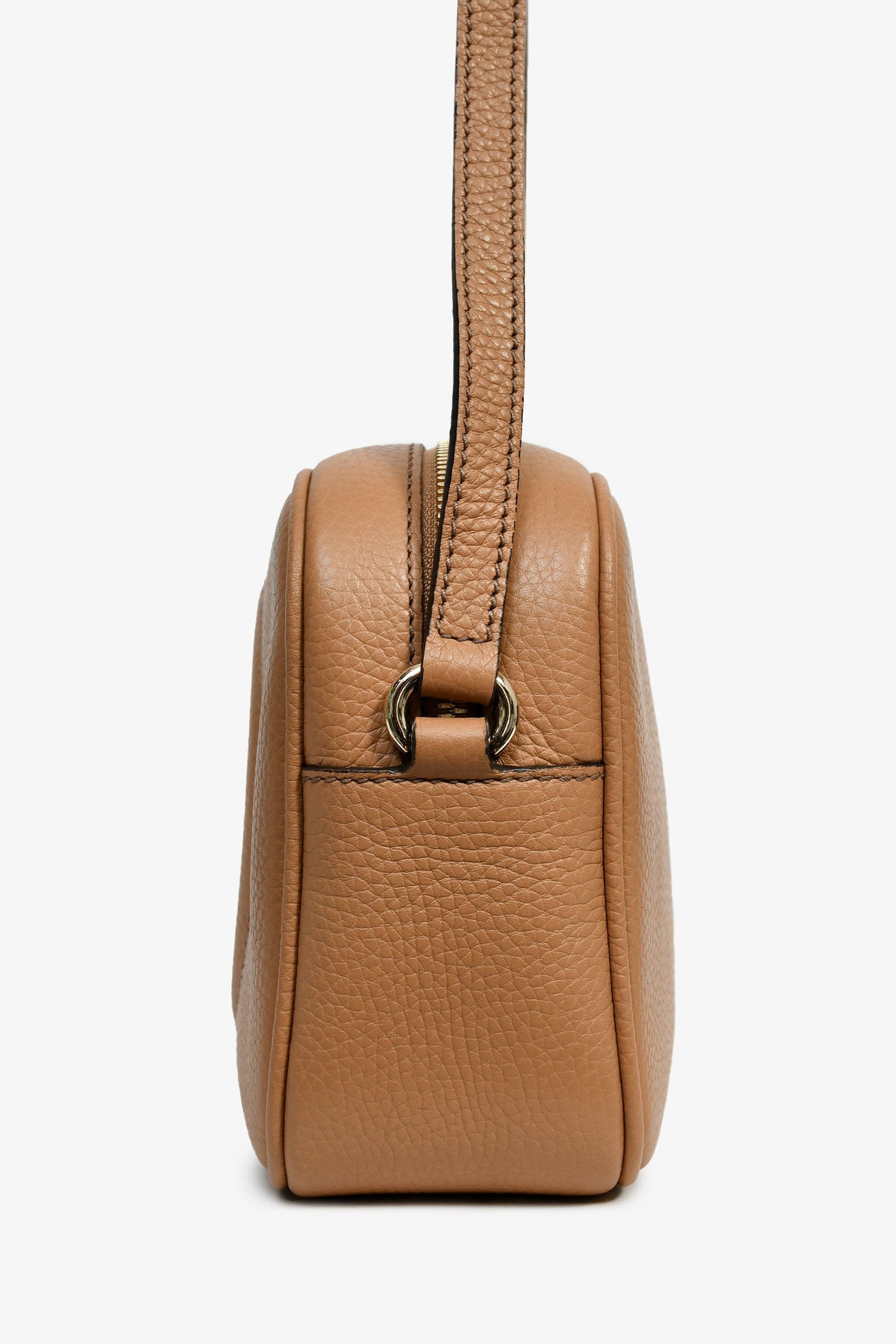 Gucci Brown Grained Leather 'Soho Disco' Camera Bag