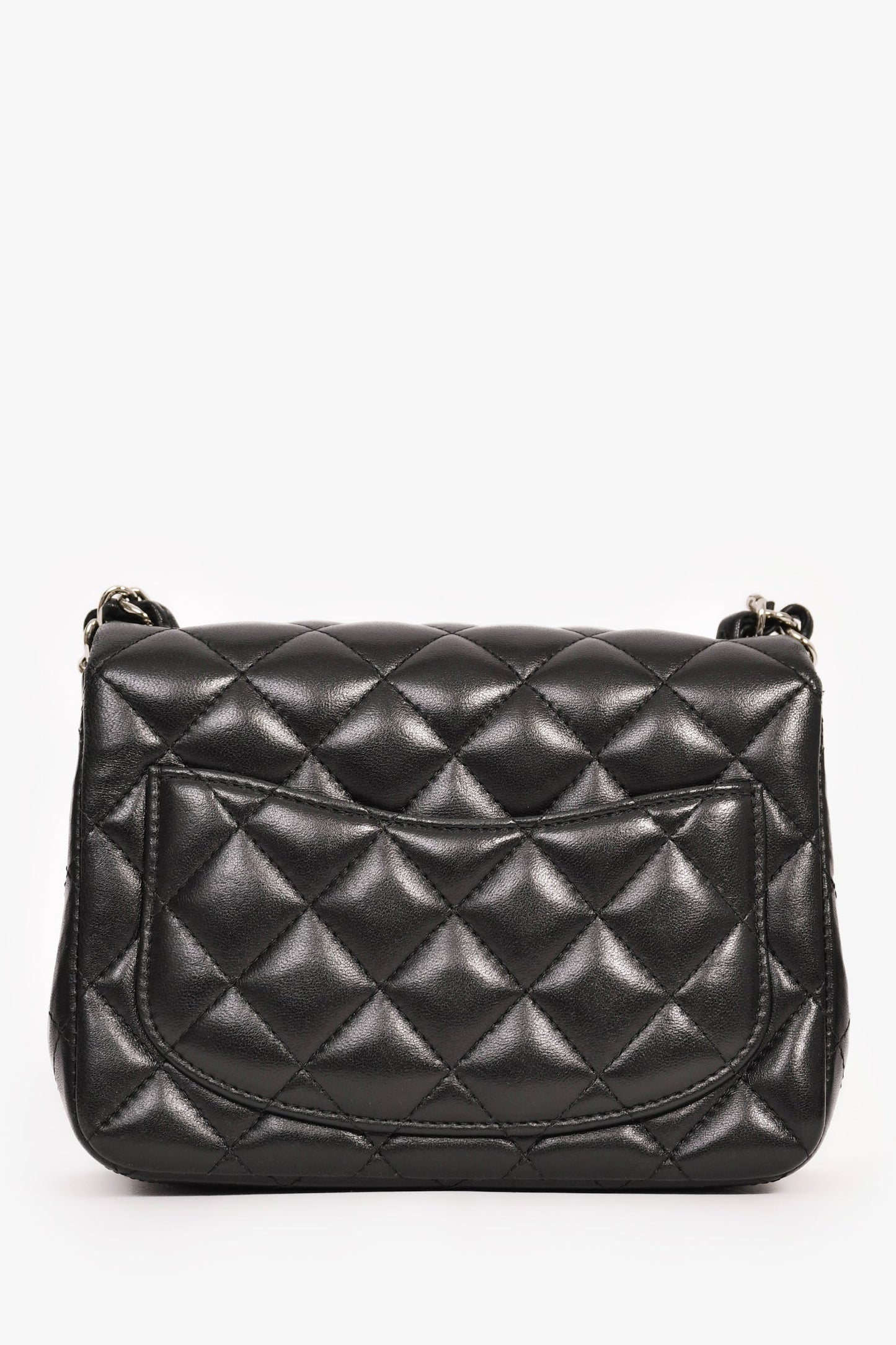 Chanel™ 2019 Black Lambskin Mini Square Flap Crossbody SHW