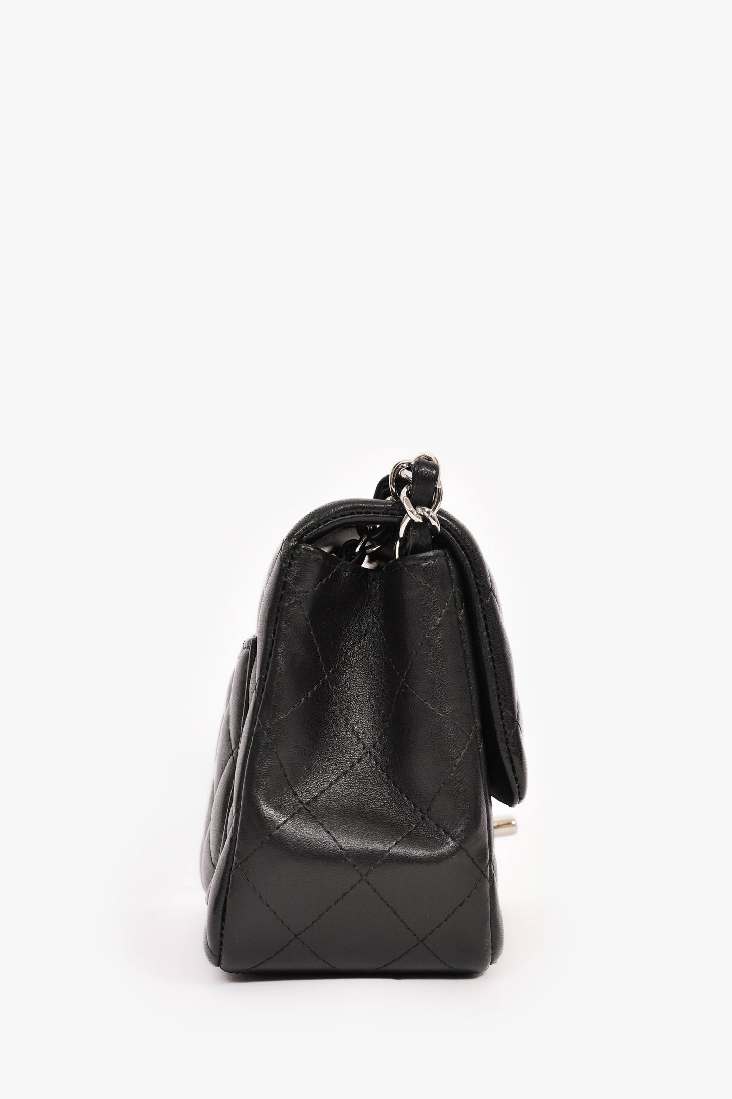 Chanel™ 2019 Black Lambskin Mini Square Flap Crossbody SHW