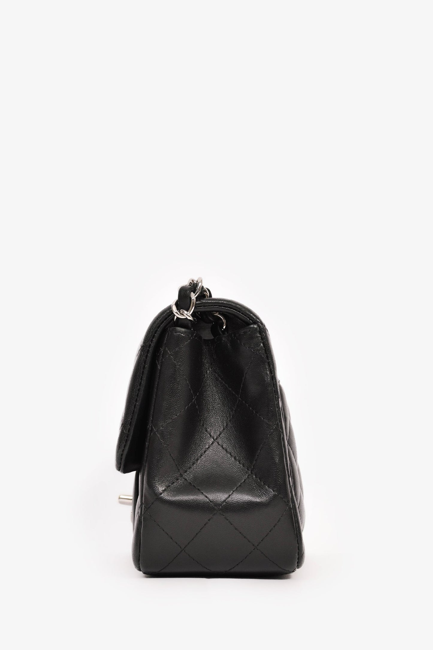 Chanel™ 2019 Black Lambskin Mini Square Flap Crossbody SHW