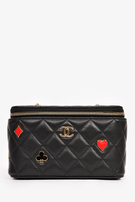 Chanel™ 2021+ Black Lambskin Leather Coco Casino Small Vanity Case Crossbody