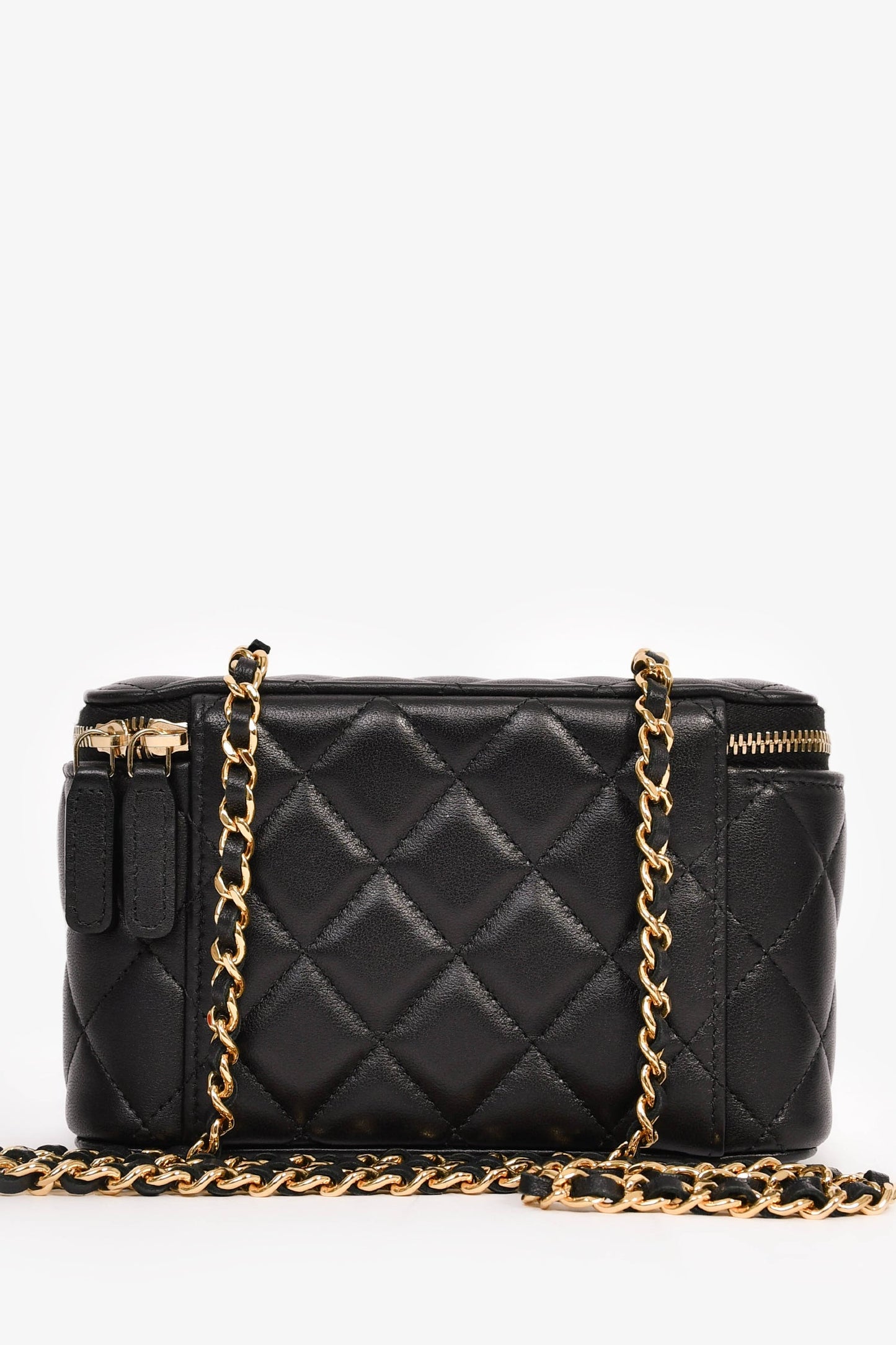 Chanel™ 2021+ Black Lambskin Leather Coco Casino Small Vanity Case Crossbody