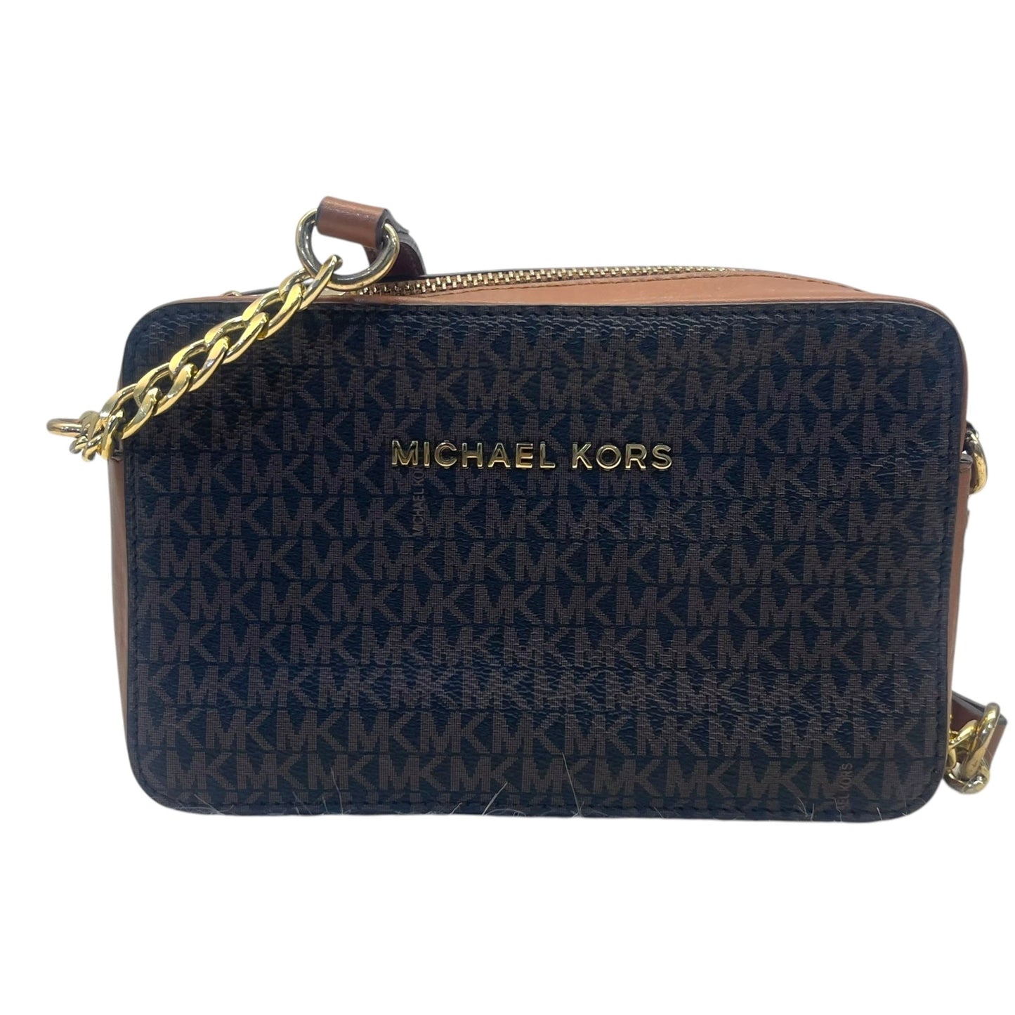 Michael Kors Jet Set Brown Logo Crossbody Bag