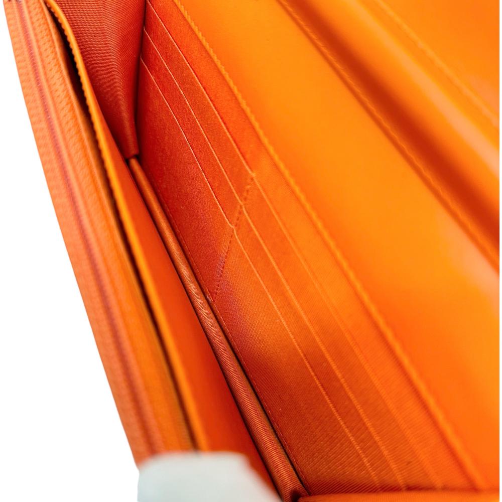Chanel Patent Leather Chain Wallet Orange