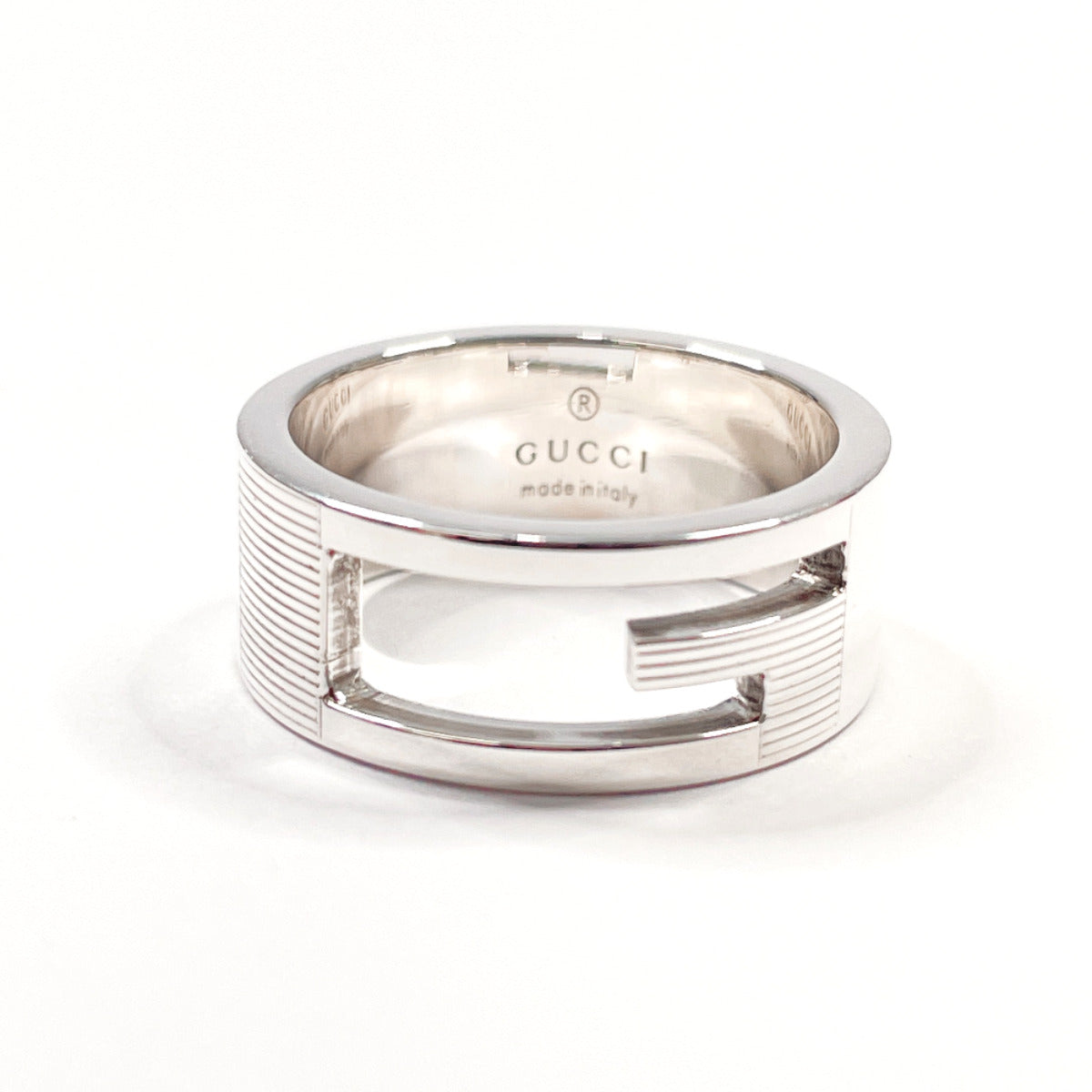 GUCCI Ring Silver925 Silver Branded Cutout G Women Used