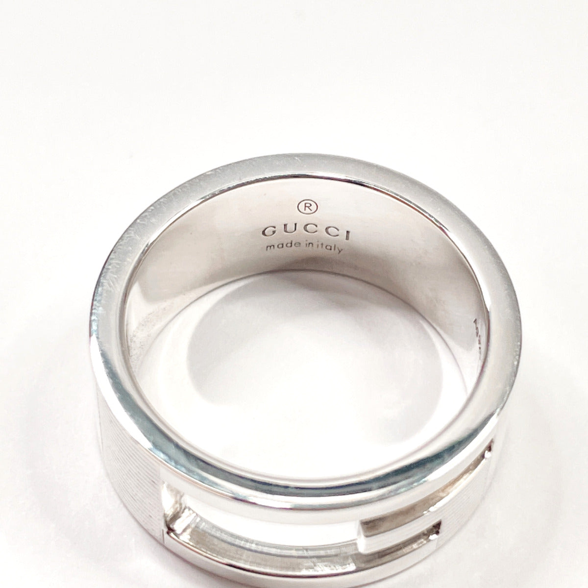 GUCCI Ring Silver925 Silver Branded Cutout G Women Used