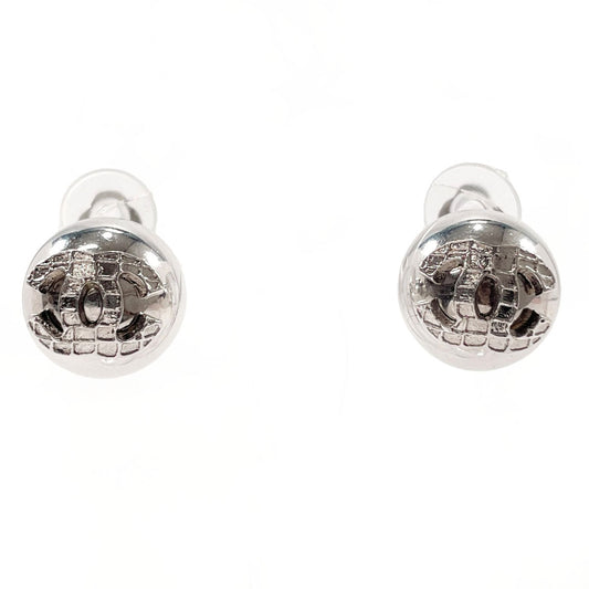 CHANEL Earring metal Silver COCO Mark