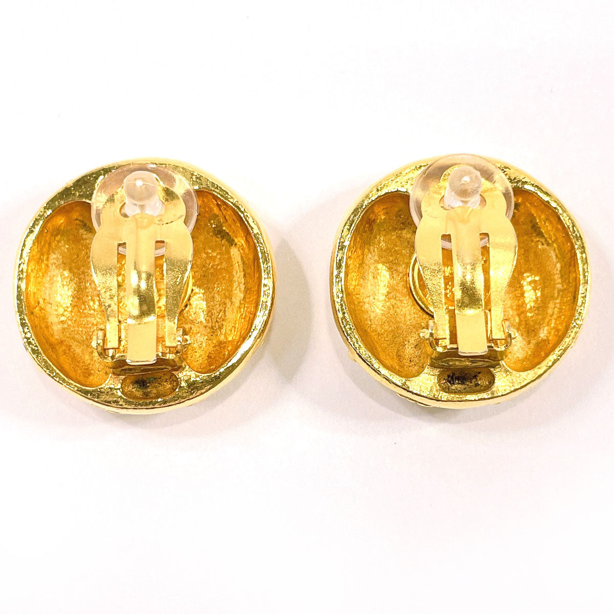 CHANEL Earring Metal, Rhinestone gold vintage COCO Mark