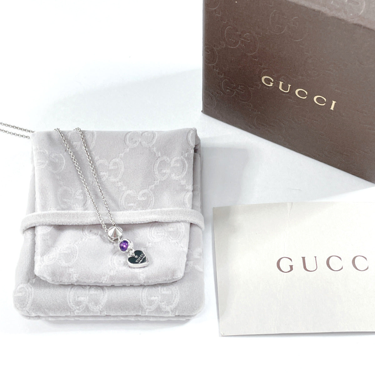 GUCCI Necklace 805338676 Silver925, Amethyst Silver Women Used