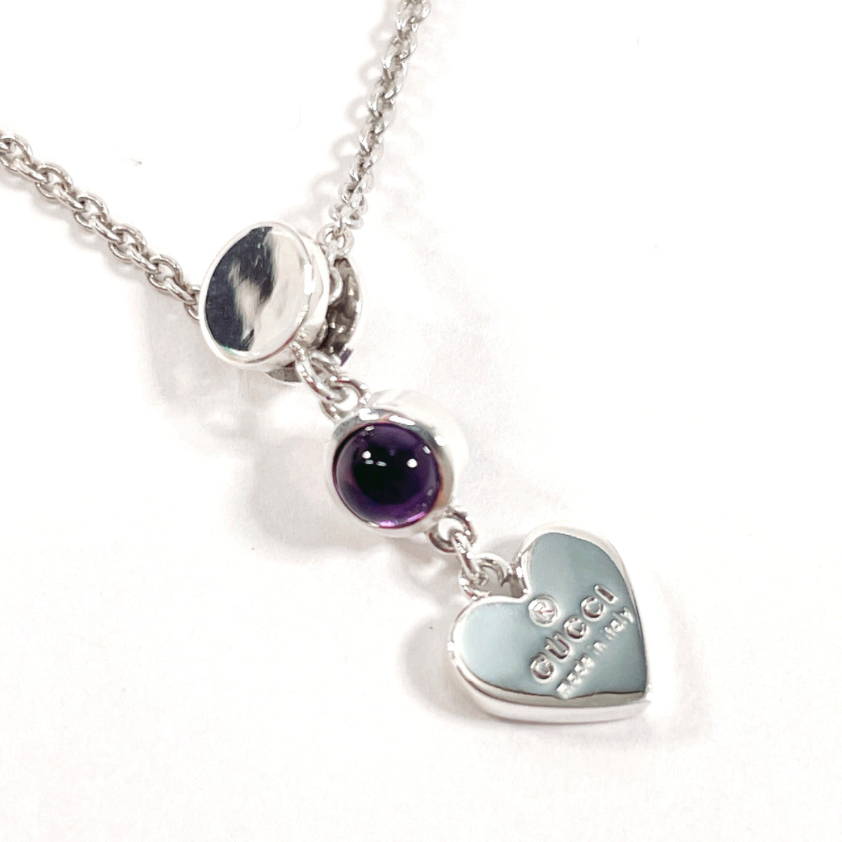 GUCCI Necklace 805338676 Silver925, Amethyst Silver Women Used