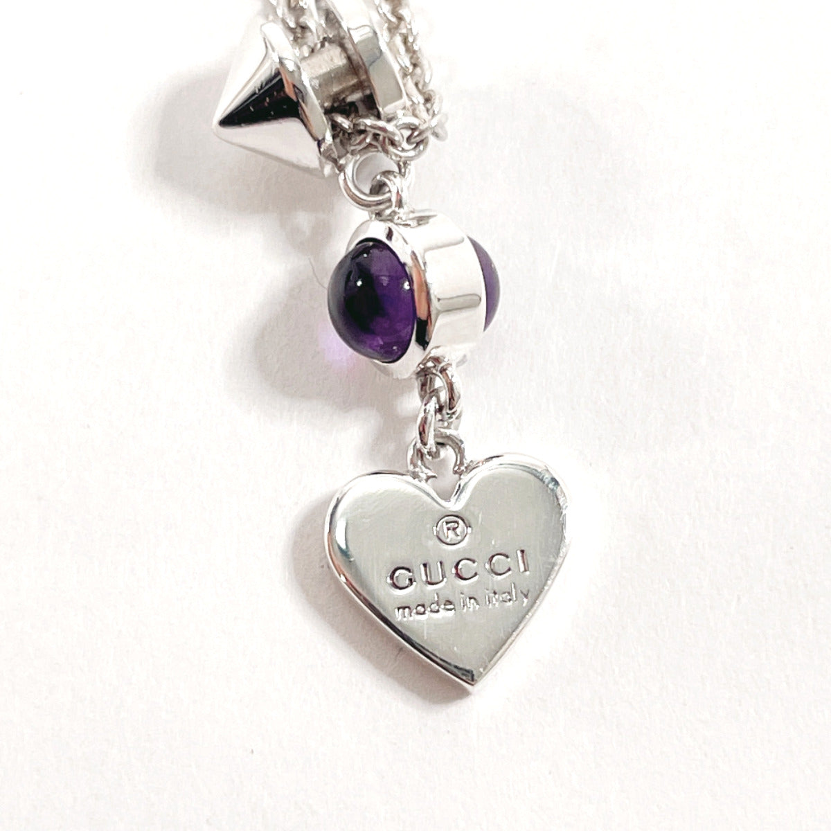 GUCCI Necklace 805338676 Silver925, Amethyst Silver Women Used