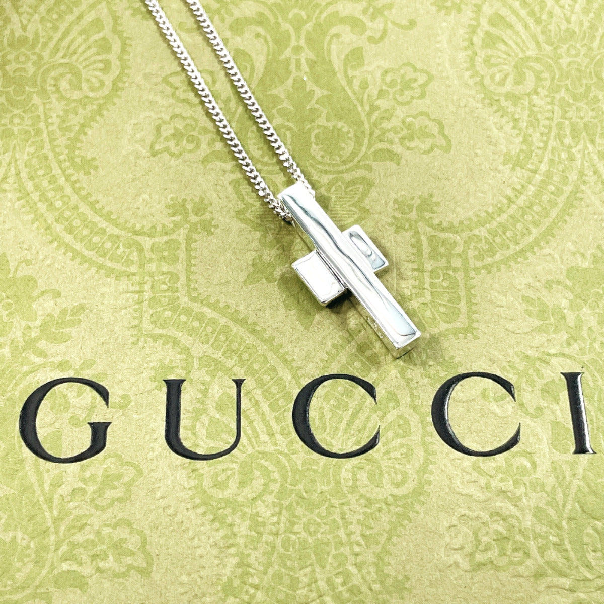GUCCI Necklace Silver925 Silver cross unisex Used