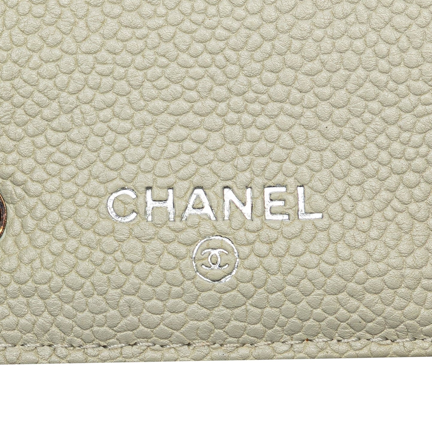 White Chanel CC Quilted Caviar Zip Around Long Wallet
