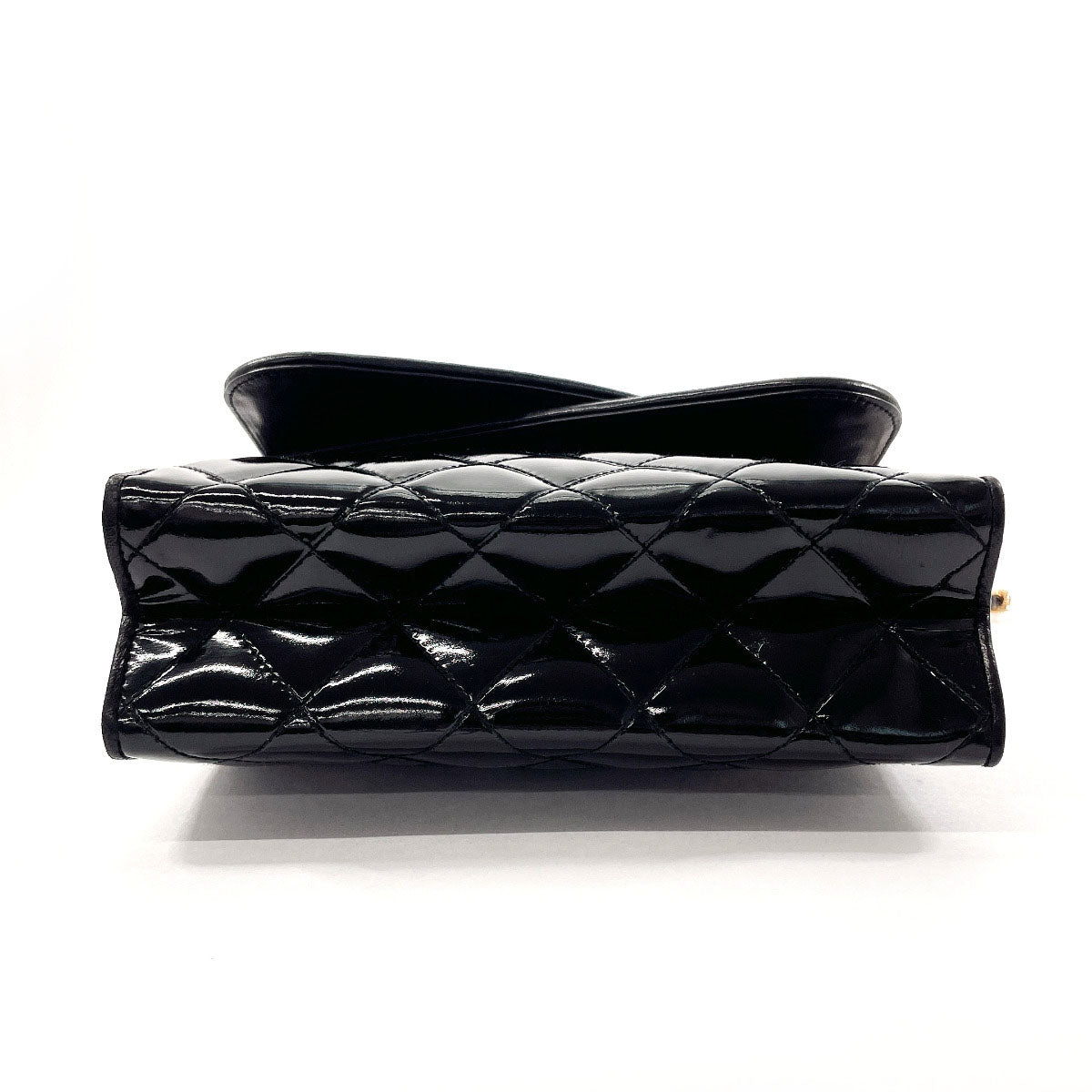 CHANEL Shoulder Bag Patent leather black W flap ChainShoulder Matrasse Women Used