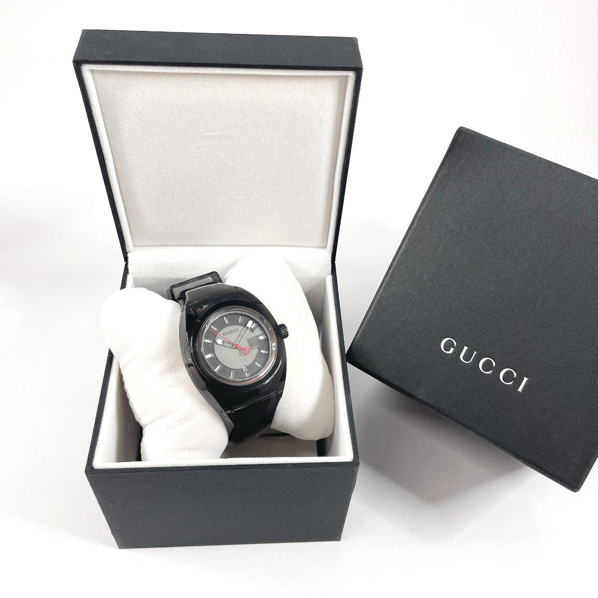 GUCCI Watches Quartz 137.1 Stainless Steel, Rubber black sink black dial mens Used