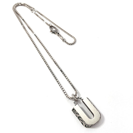 GUCCI Necklace Silver925 Silver Initial Necklace U Women Secondhand