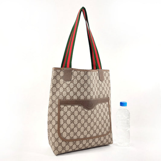 GUCCI Tote Bag 002�E39�E6487 GG Supreme Canvas Brown vintage Sherry line unisex Used