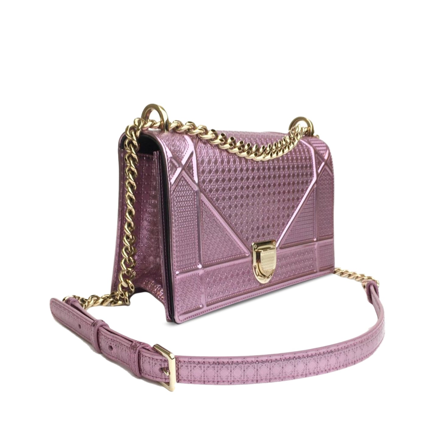 Dior Diorama Pink Medium Patent Microcannage