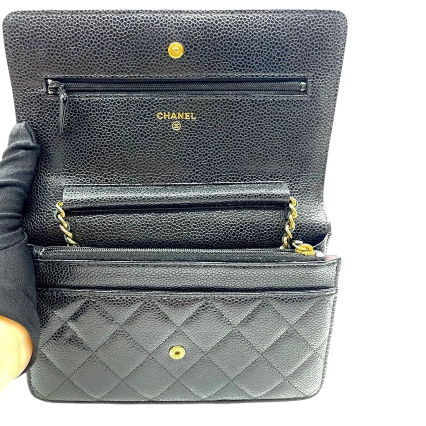 Wallet On Chain WOC Caviar Quilted Black GHW