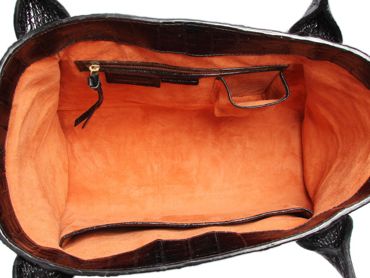 Nancy Gonzalez Black Crocodile Tote
