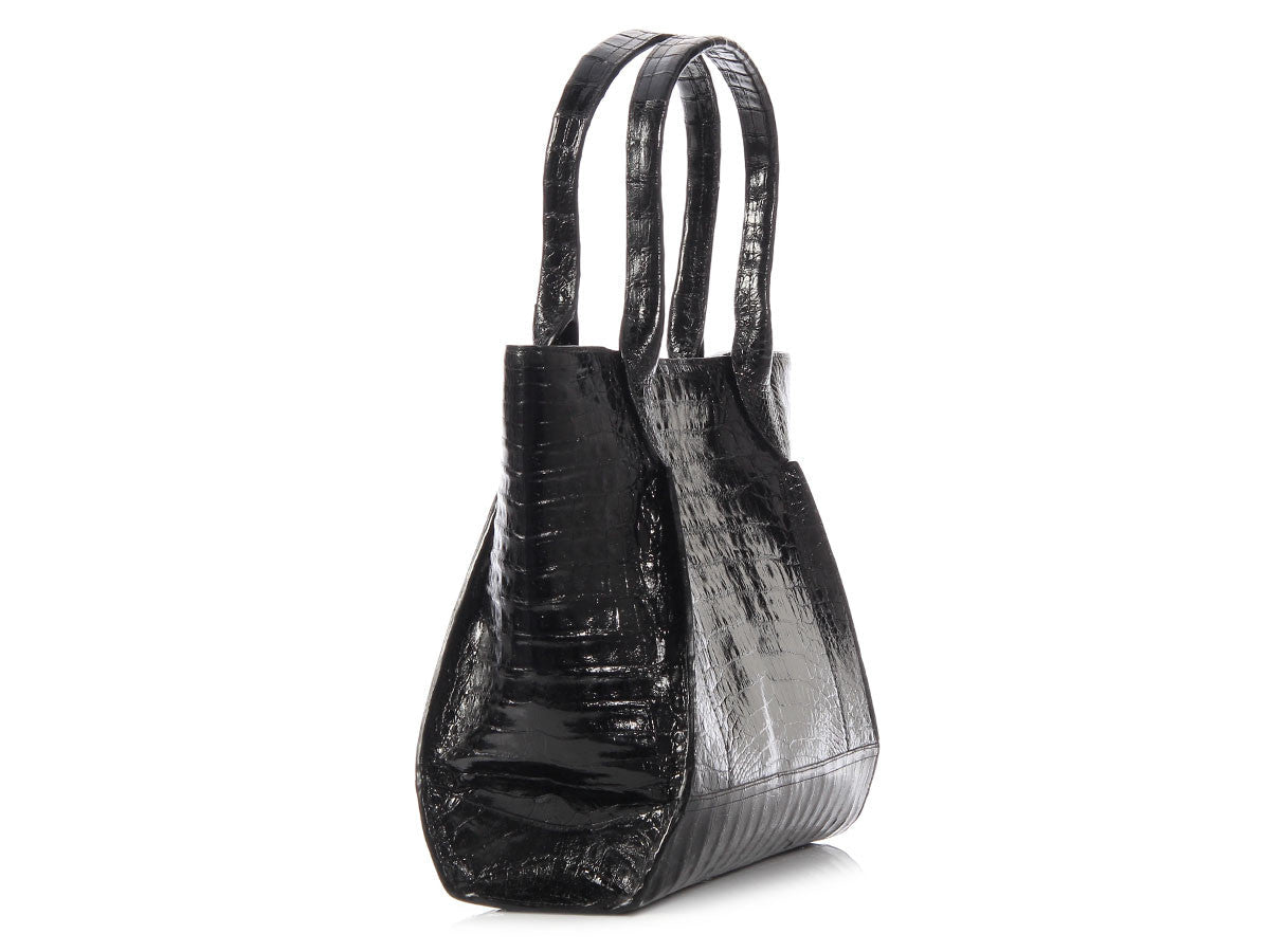 Nancy Gonzalez Black Crocodile Tote
