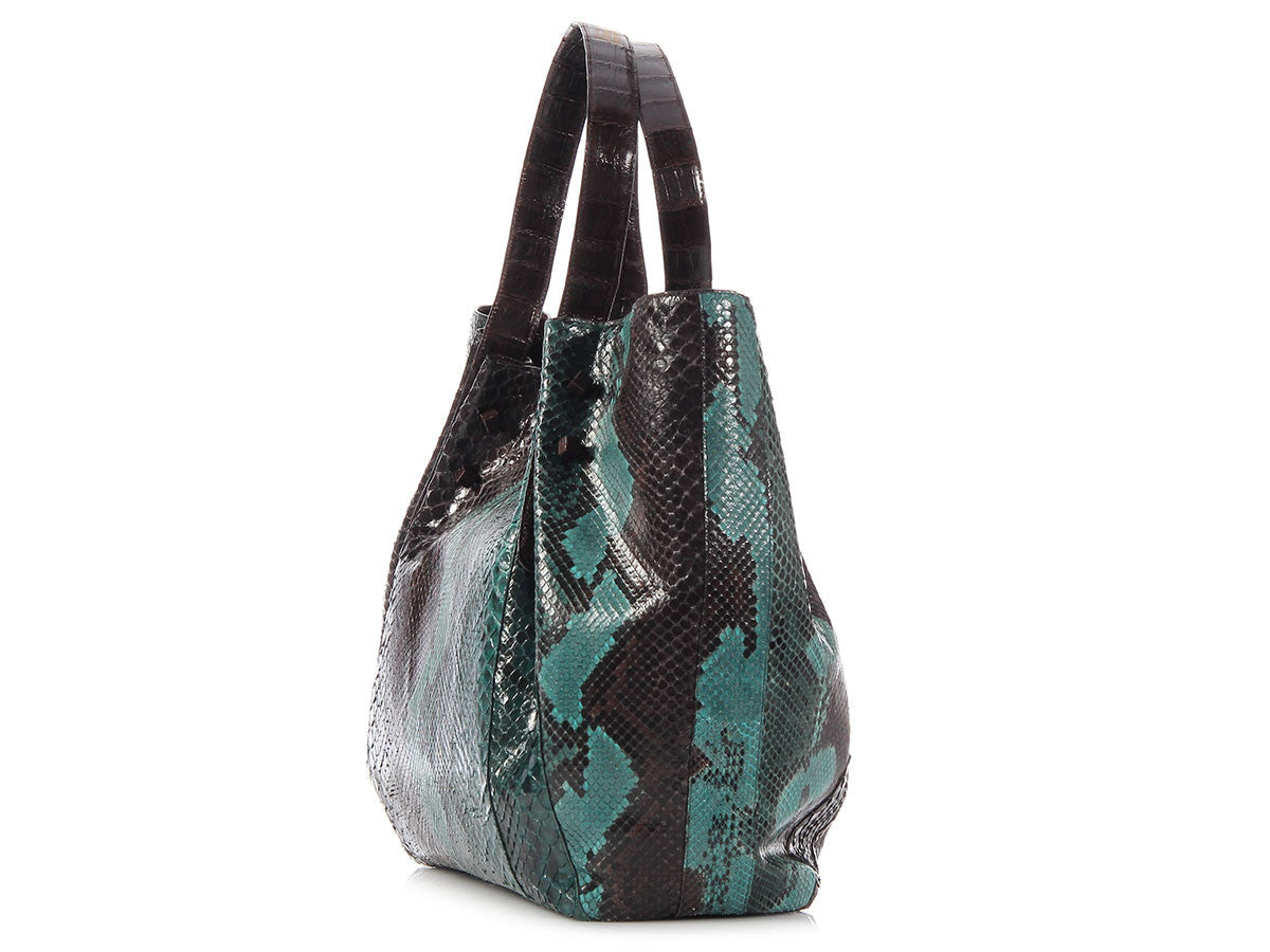 Nancy Gonzalez Medium Python Pinch Tote