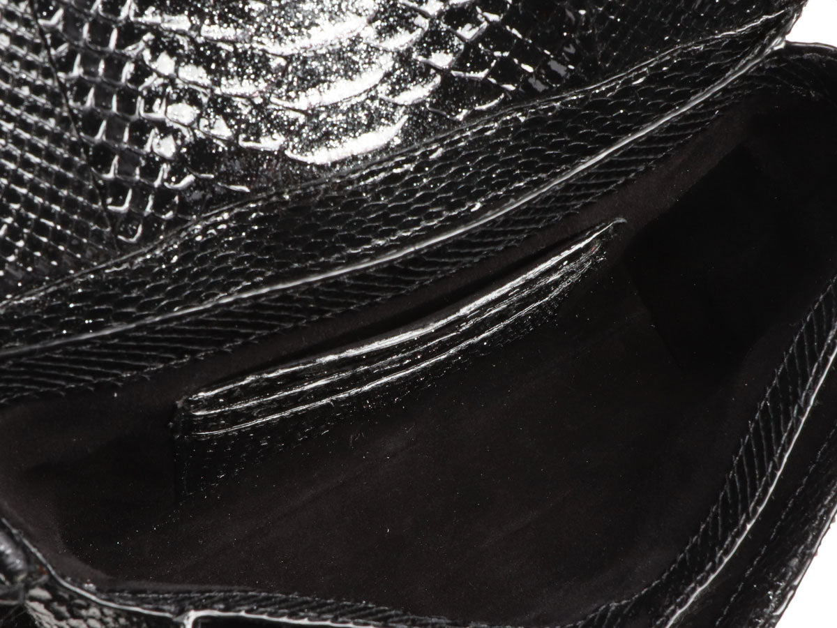 Nancy Gonzalez Black Python Carrie Evening Bag