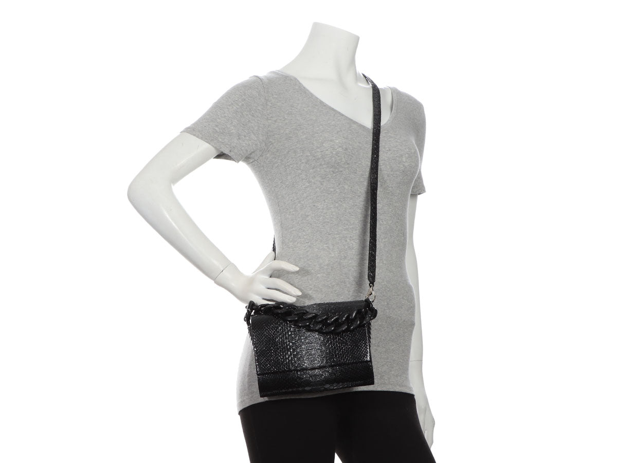 Nancy Gonzalez Black Python Carrie Evening Bag