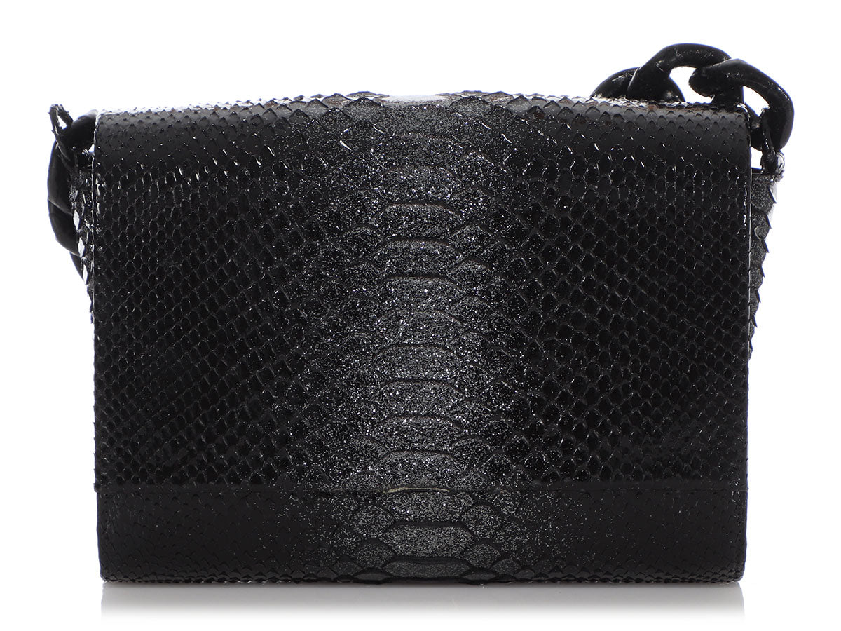 Nancy Gonzalez Black Python Carrie Evening Bag