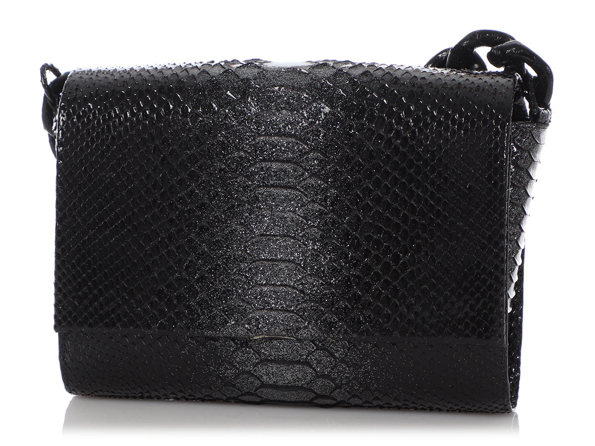Nancy Gonzalez Black Python Carrie Evening Bag