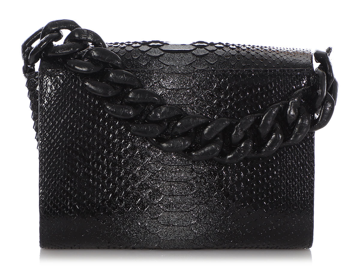 Nancy Gonzalez Black Python Carrie Evening Bag