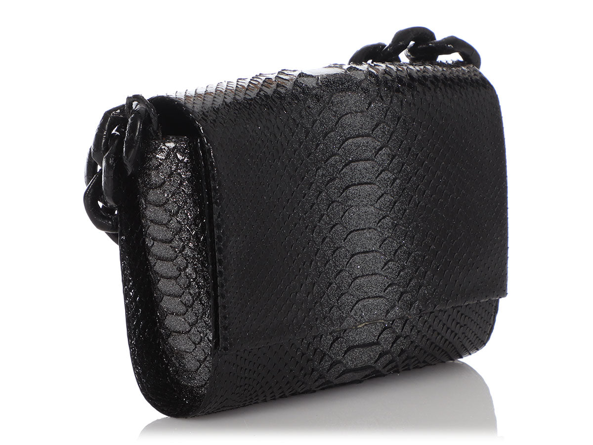 Nancy Gonzalez Black Python Carrie Evening Bag