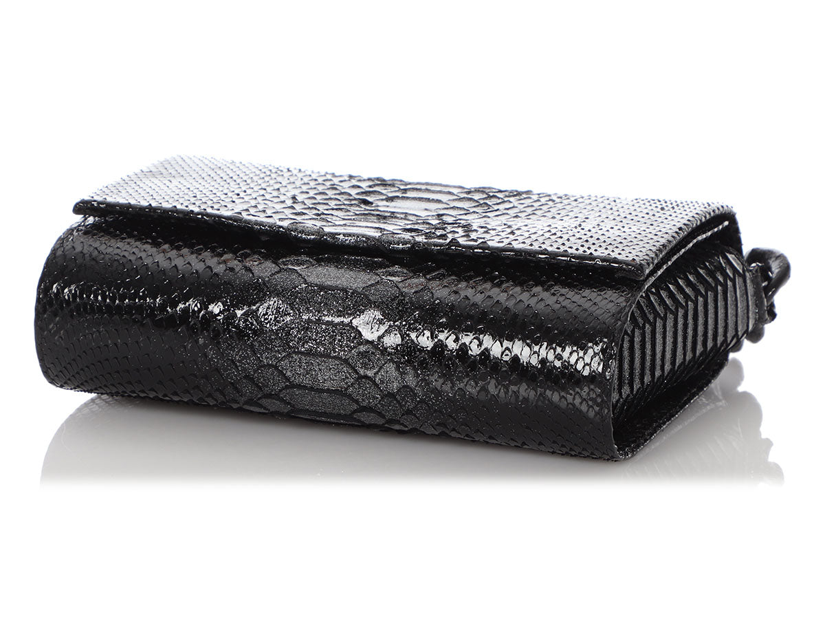 Nancy Gonzalez Black Python Carrie Evening Bag