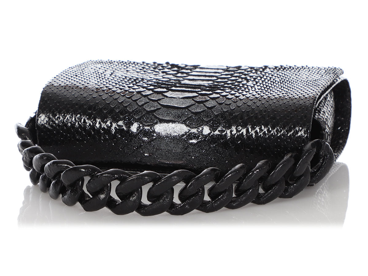 Nancy Gonzalez Black Python Carrie Evening Bag