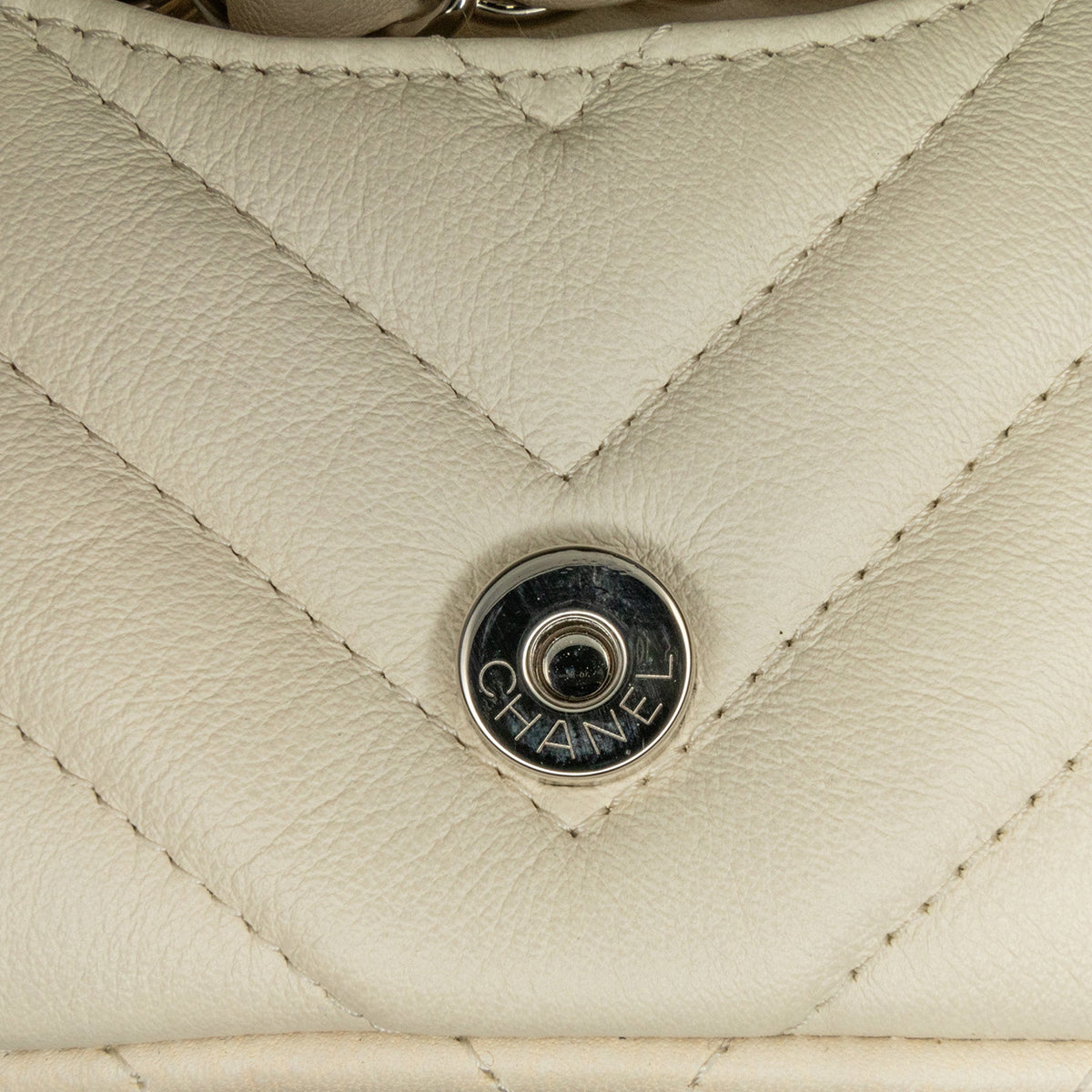 White Chanel Mini Chevron Lambskin Card Holder Chain Belt Bag