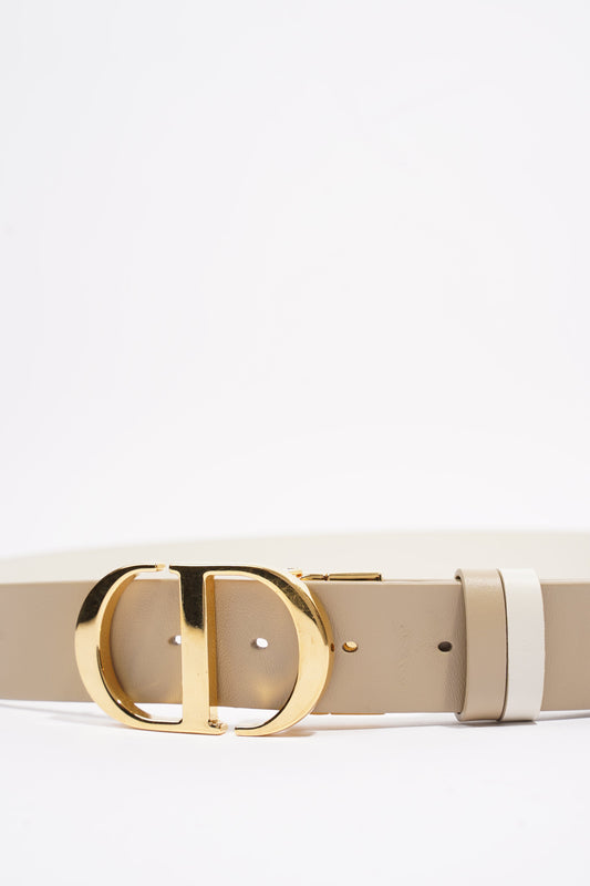 Christian Dior 30 Montaigne Reversible Belt Cream / Beige Leather 95cm 38"