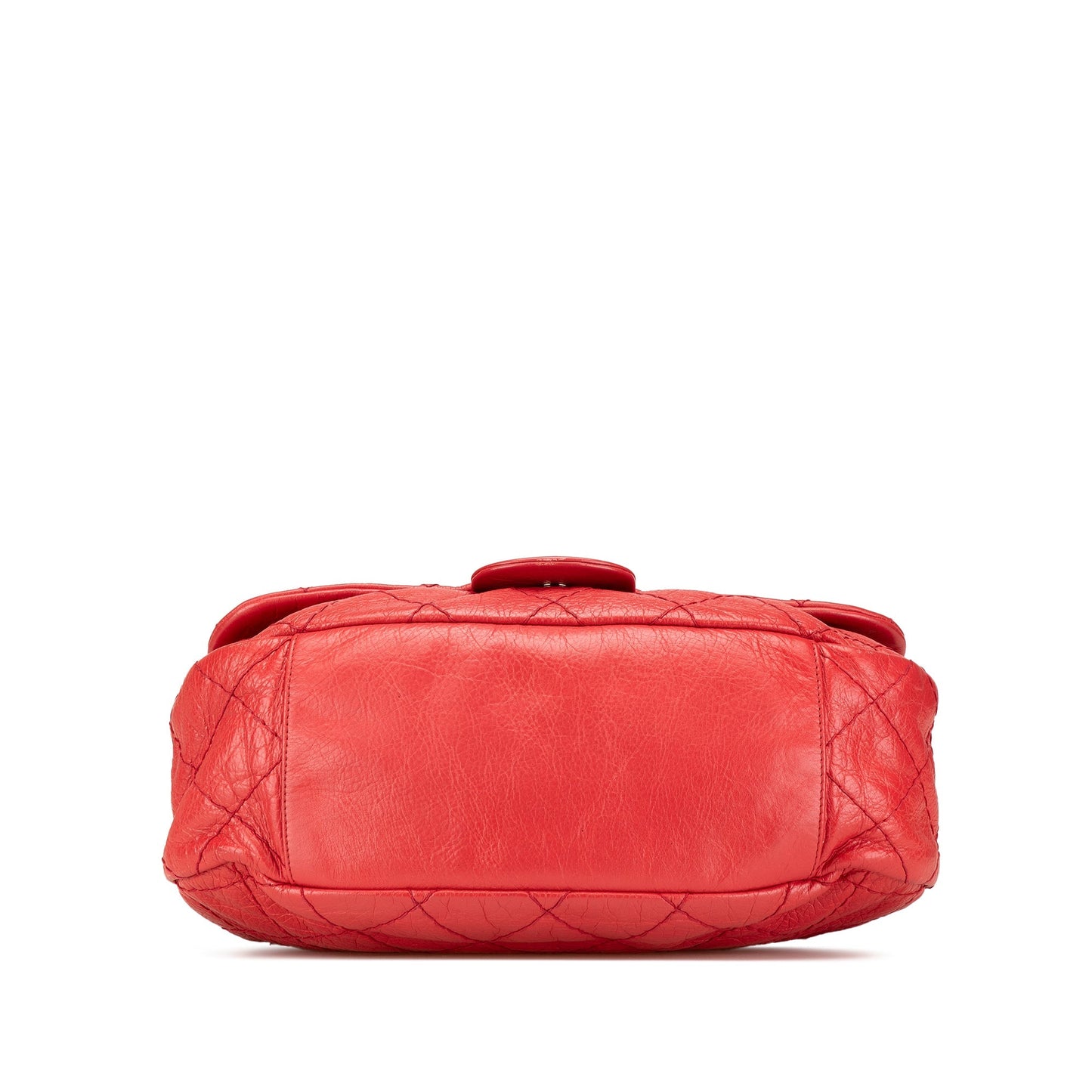 Red Chanel Large Quilted Aged Calfskin On The Road Flap Shoulder Bag