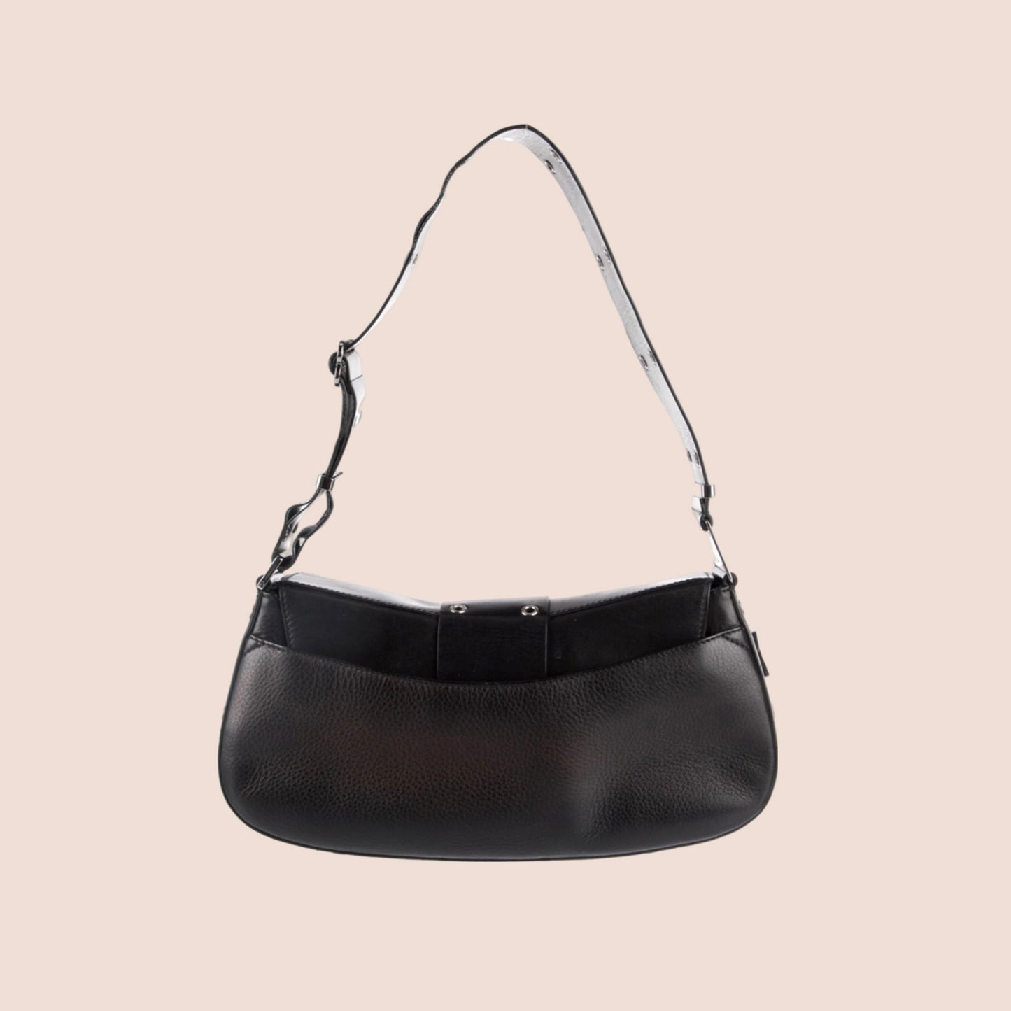 CHRISTIAN DIOR BLACK LEATHER STREET CHIC COLUMBUS BAG
