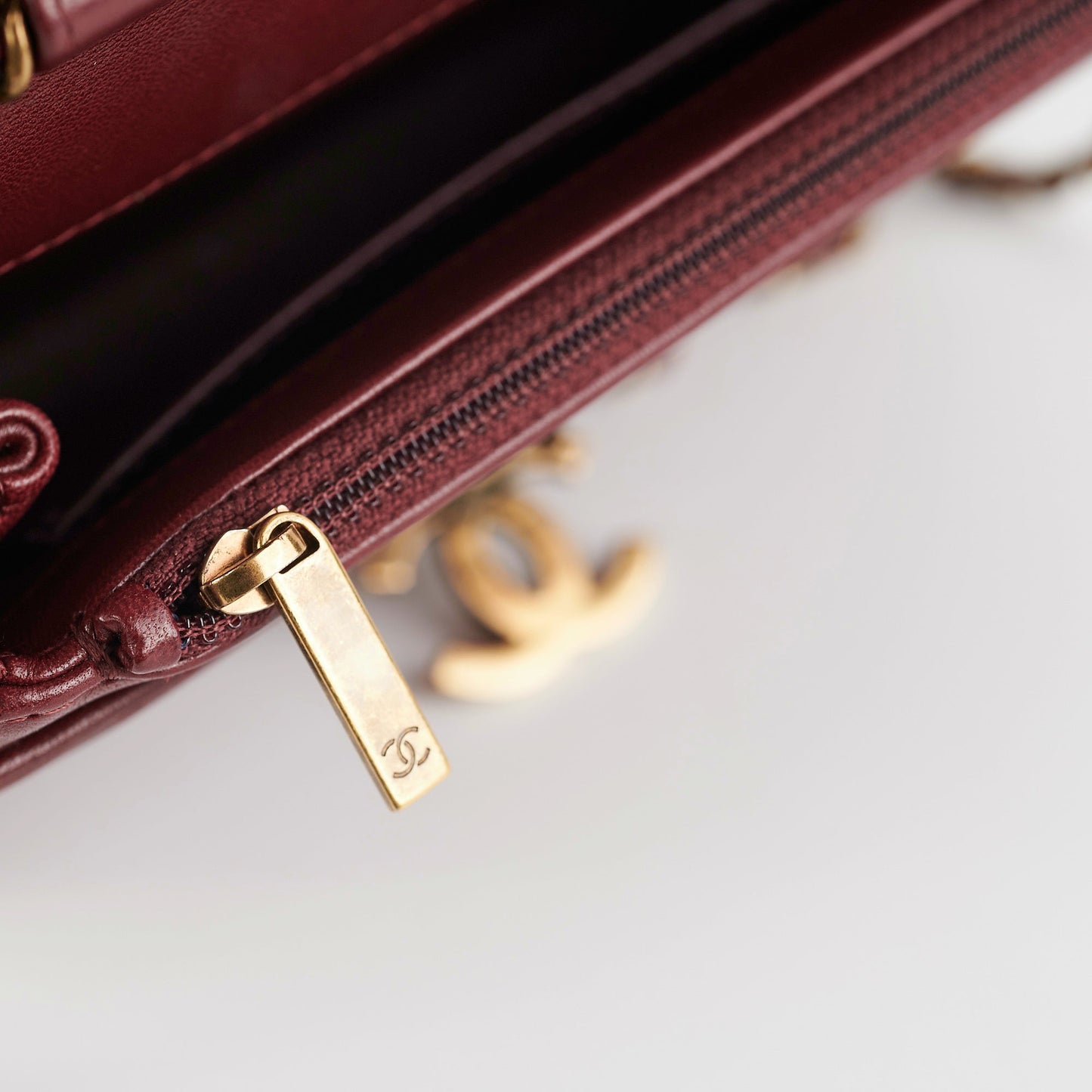 Chanel Mini Chevron Burgundy Crossbody Bag