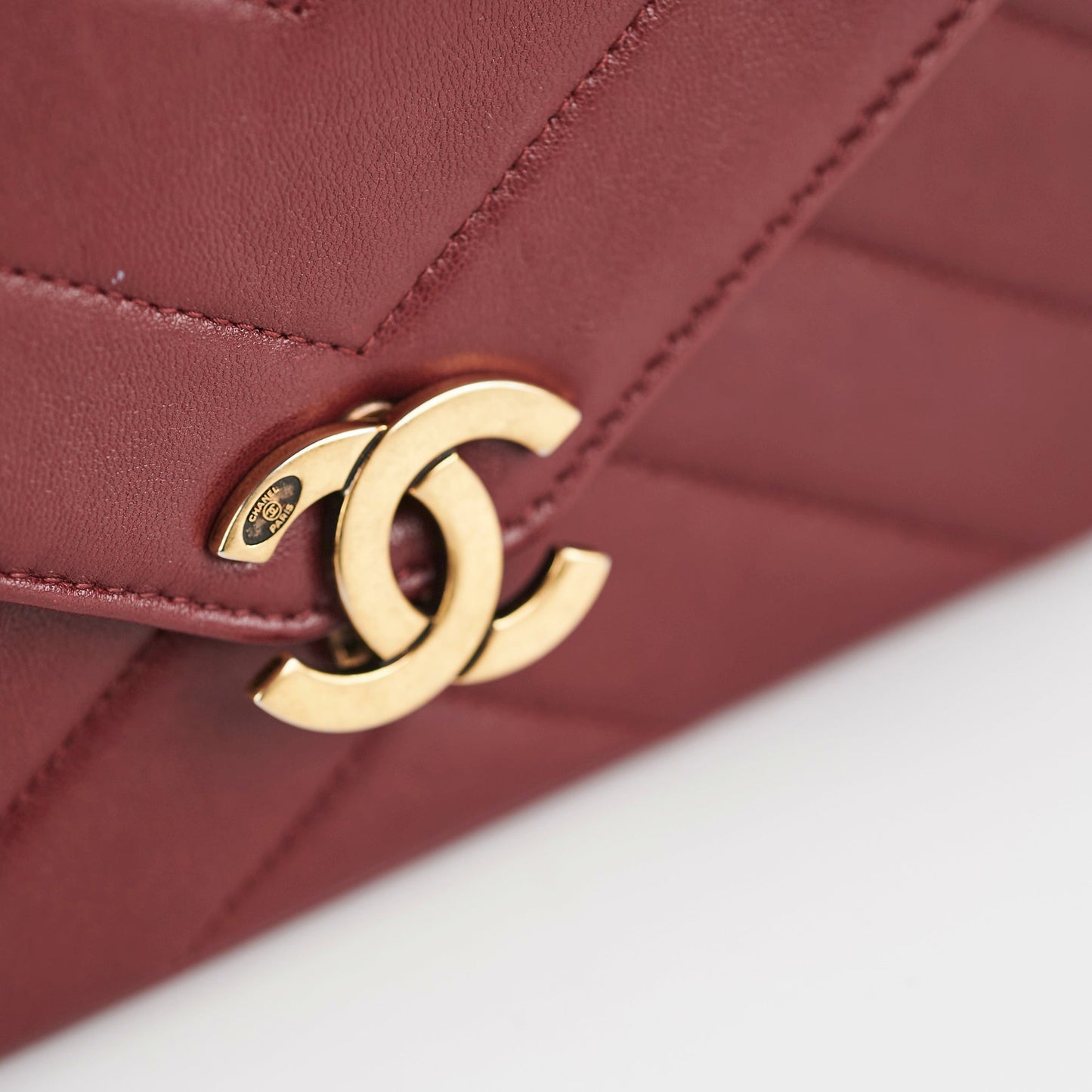 Chanel Mini Chevron Burgundy Crossbody Bag