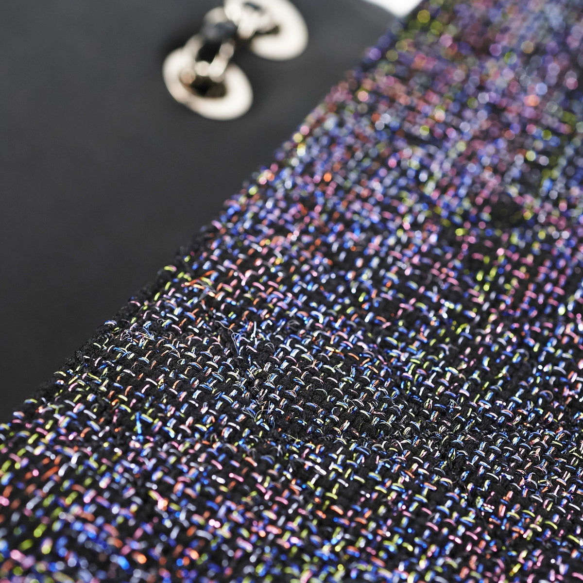 Chanel Seasonal Tweed Black Flap Bag